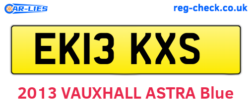 EK13KXS are the vehicle registration plates.