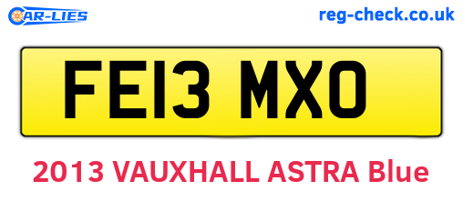 FE13MXO are the vehicle registration plates.