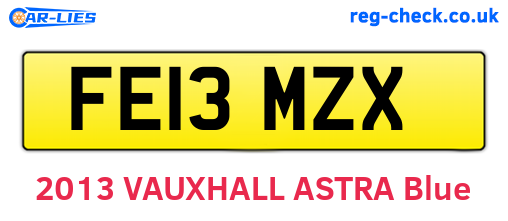 FE13MZX are the vehicle registration plates.