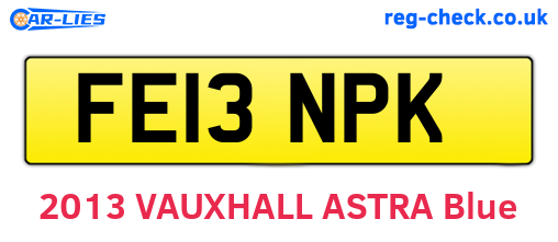 FE13NPK are the vehicle registration plates.
