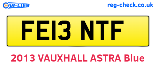 FE13NTF are the vehicle registration plates.