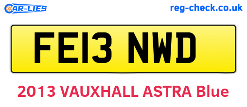 FE13NWD are the vehicle registration plates.