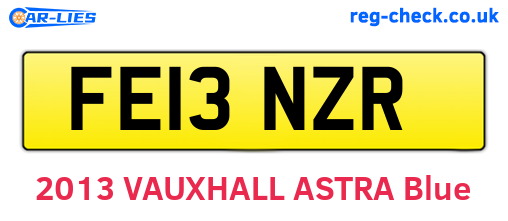 FE13NZR are the vehicle registration plates.