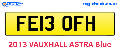 FE13OFH are the vehicle registration plates.