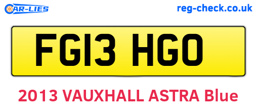 FG13HGO are the vehicle registration plates.