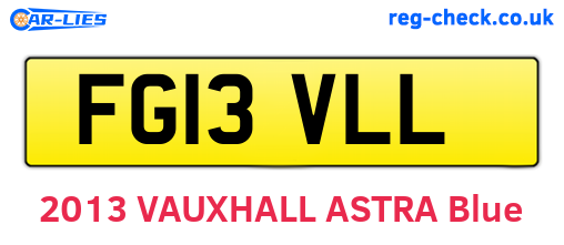 FG13VLL are the vehicle registration plates.