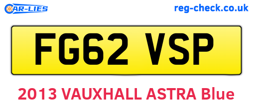 FG62VSP are the vehicle registration plates.