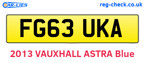 FG63UKA are the vehicle registration plates.
