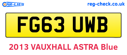 FG63UWB are the vehicle registration plates.