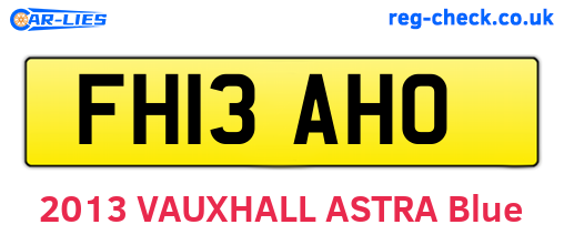 FH13AHO are the vehicle registration plates.