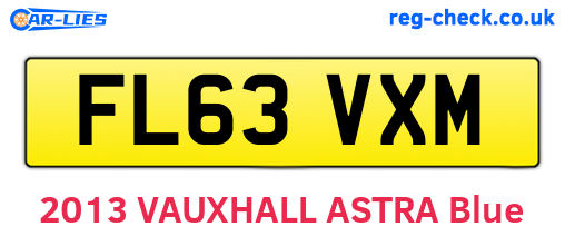 FL63VXM are the vehicle registration plates.