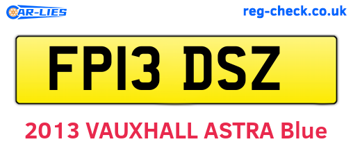 FP13DSZ are the vehicle registration plates.