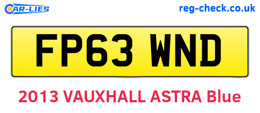 FP63WND are the vehicle registration plates.