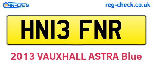 HN13FNR are the vehicle registration plates.