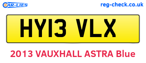 HY13VLX are the vehicle registration plates.