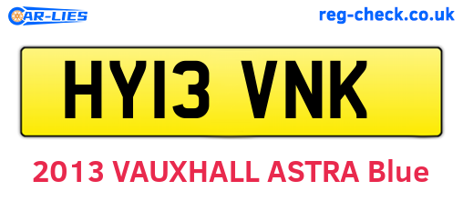 HY13VNK are the vehicle registration plates.