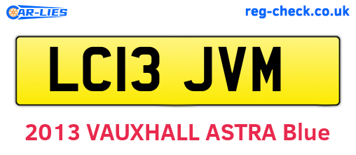 LC13JVM are the vehicle registration plates.