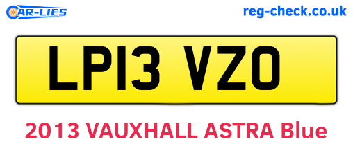 LP13VZO are the vehicle registration plates.