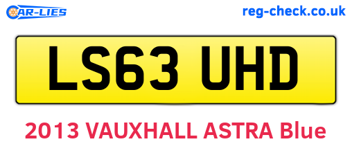 LS63UHD are the vehicle registration plates.