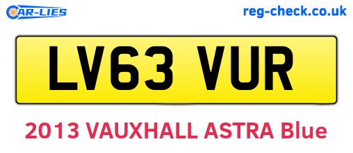 LV63VUR are the vehicle registration plates.