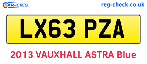 LX63PZA are the vehicle registration plates.