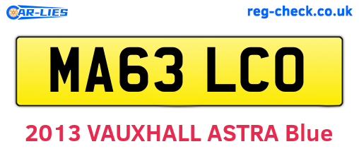 MA63LCO are the vehicle registration plates.