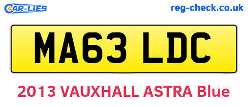 MA63LDC are the vehicle registration plates.