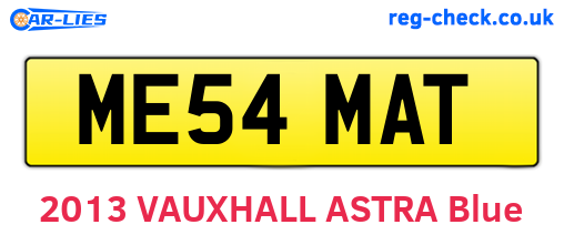 ME54MAT are the vehicle registration plates.