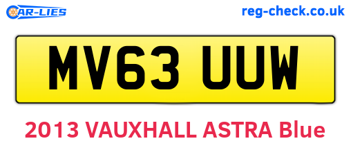 MV63UUW are the vehicle registration plates.