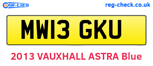 MW13GKU are the vehicle registration plates.