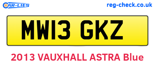 MW13GKZ are the vehicle registration plates.