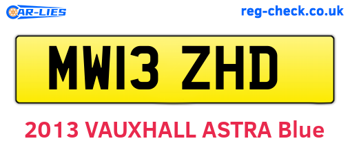 MW13ZHD are the vehicle registration plates.