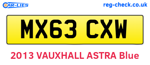 MX63CXW are the vehicle registration plates.