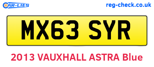 MX63SYR are the vehicle registration plates.