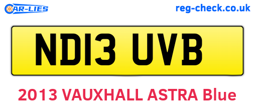 ND13UVB are the vehicle registration plates.