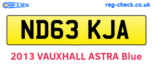 ND63KJA are the vehicle registration plates.