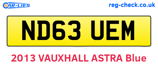ND63UEM are the vehicle registration plates.