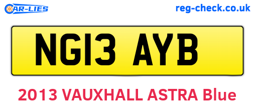NG13AYB are the vehicle registration plates.