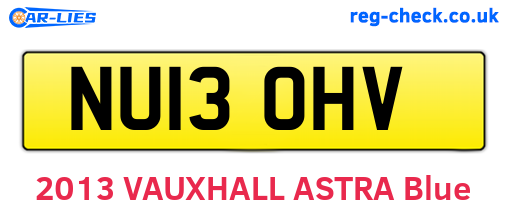 NU13OHV are the vehicle registration plates.
