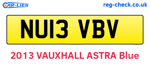 NU13VBV are the vehicle registration plates.