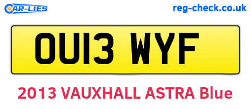 OU13WYF are the vehicle registration plates.