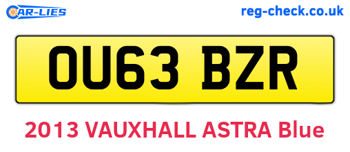 OU63BZR are the vehicle registration plates.