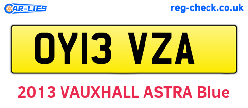 OY13VZA are the vehicle registration plates.