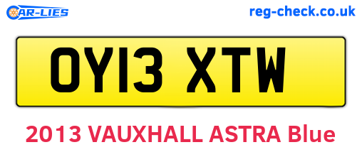 OY13XTW are the vehicle registration plates.