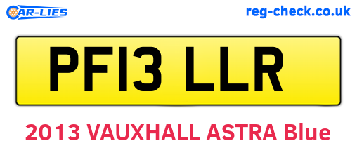 PF13LLR are the vehicle registration plates.