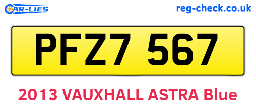 PFZ7567 are the vehicle registration plates.