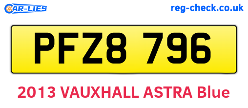 PFZ8796 are the vehicle registration plates.
