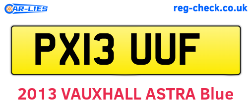 PX13UUF are the vehicle registration plates.