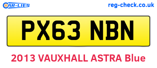 PX63NBN are the vehicle registration plates.