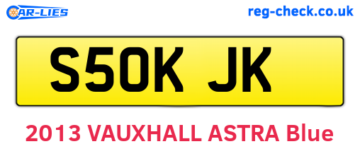 S50KJK are the vehicle registration plates.